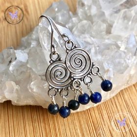 Sodalite Swirl Chandelier Earrings